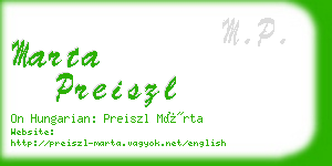 marta preiszl business card